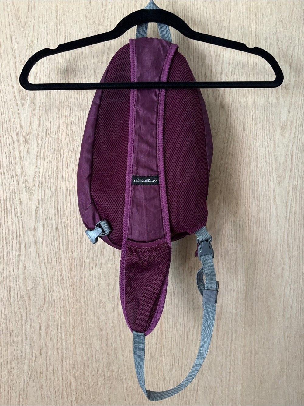 Eddie Bauer Purple Stowaway 10L Sling with Gray Strap - Picture 4 of 5
